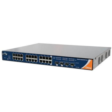 Oring Networking 26-port rackmount PoE switch; 22GE/PSE + 2G Combo PSE + 2 100/1000 SFP socket RGPS-92222GCP-NP-P